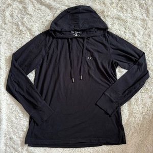 True Religion medium black hoodie cotton sweatshirt
